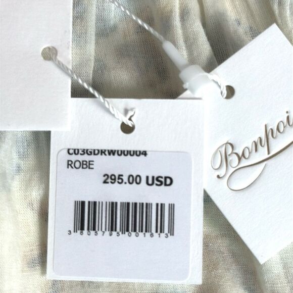 NWT BONPOINT Teen Girls Eleanina Ivory Cotton Floral Dress Back Buttons Down 10A - Picture 13 of 15